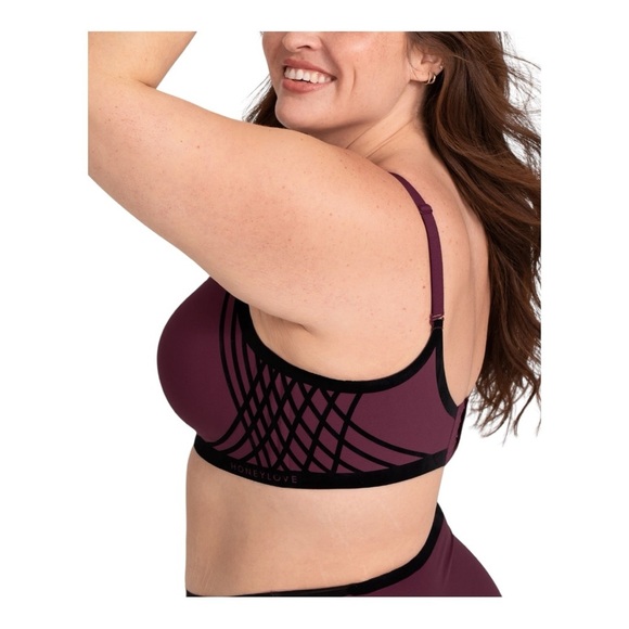 Honeylove Silhouette Bra Wireless velvetine flocking Fig Size 3X 44DD - Picture 9 of 12